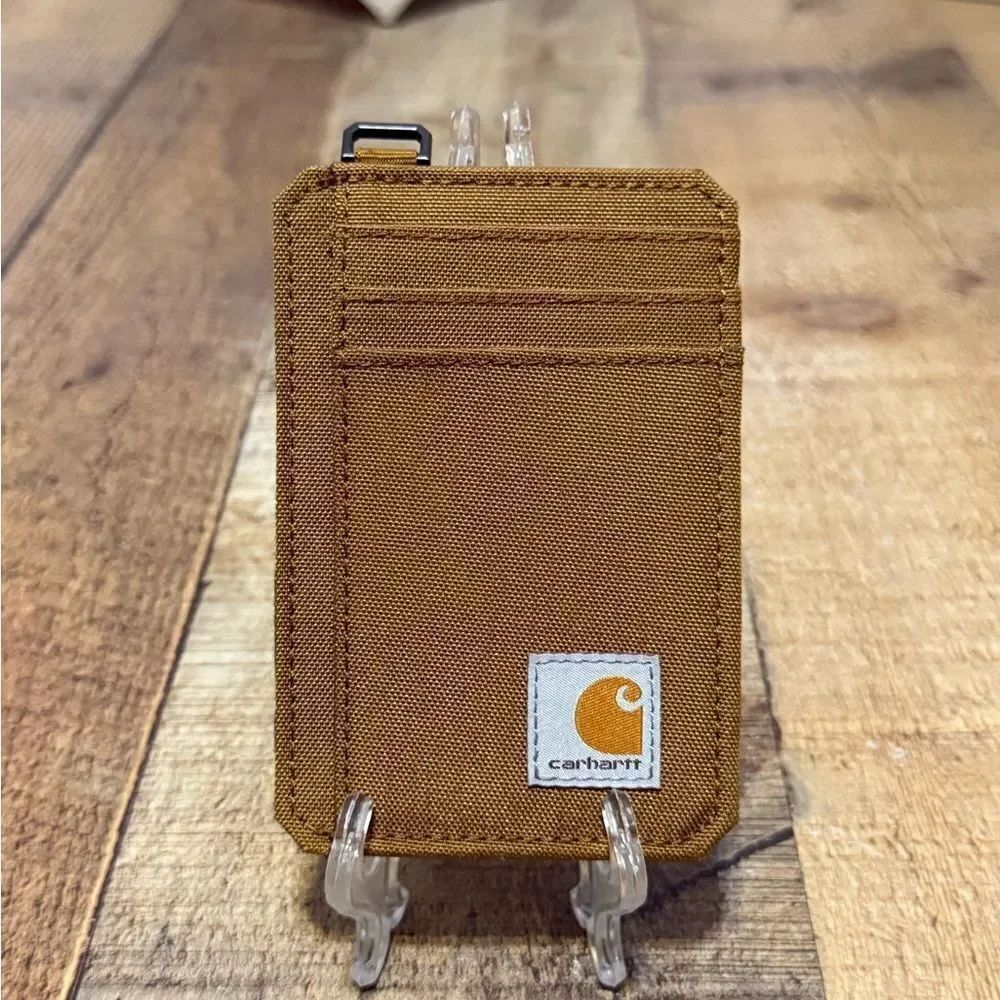carhartt NYLON DUCK FRONT POCKET WALLET Color is carhartt brown